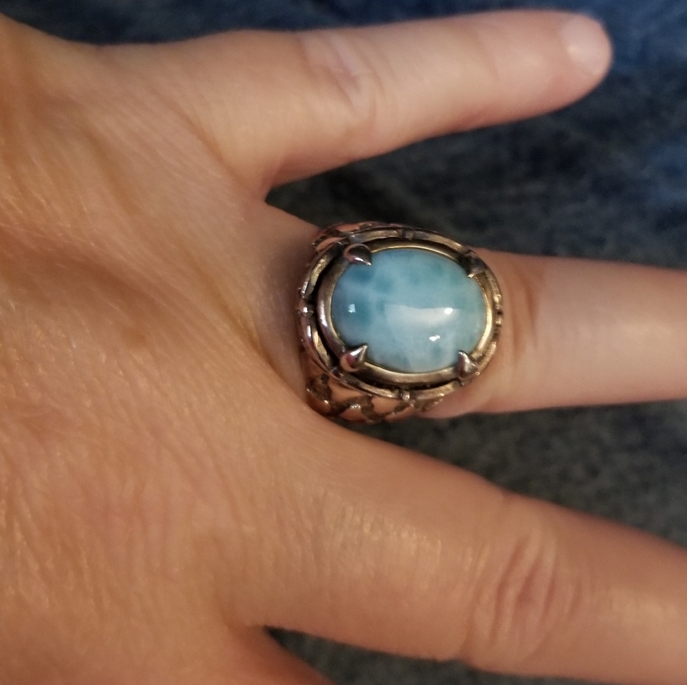 Lady's "Nugget Style" Larimar Ring